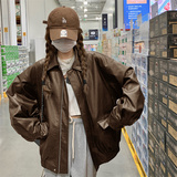 黑色复古皮衣外套女2025春秋新款小个子PU皮今年流行机车夹克，女装皮衣，2C375