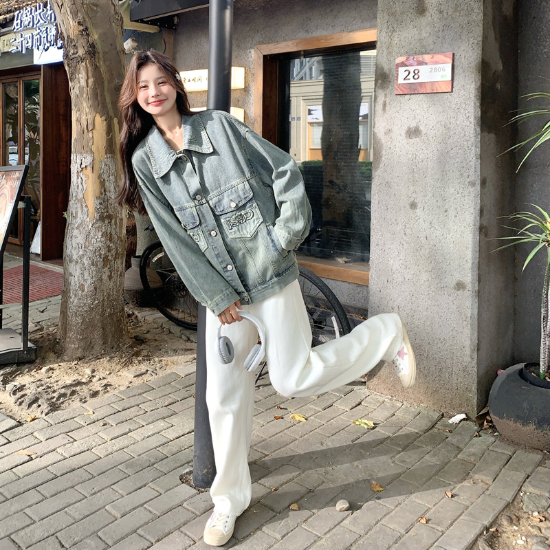 新品现货2025新款秋装女装牛仔风衣外套266-p140-K198,女装短外套,2C266