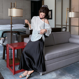 法式简约风露肩上衣套装女夏2025超火好看高级感绝美半身裙两件套，女装套装/套裙，2C291