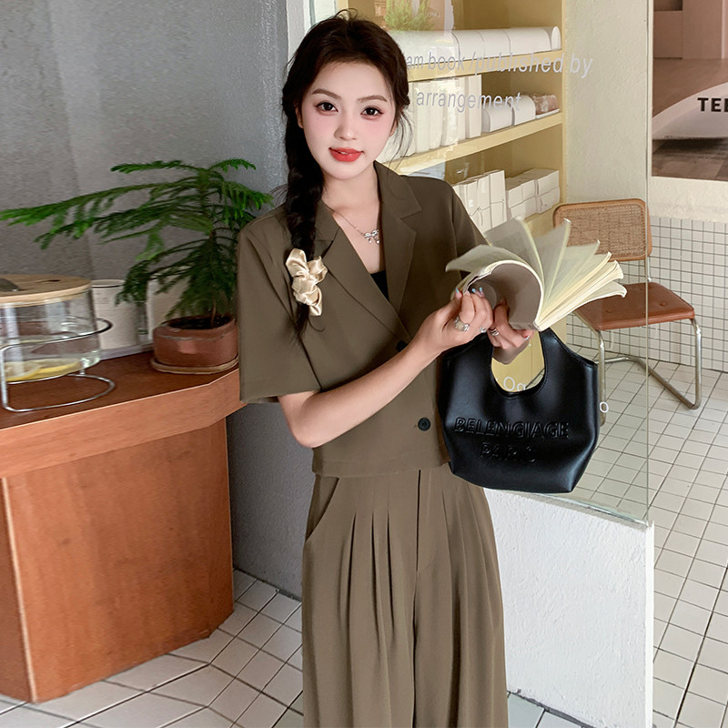 2024现货薄款两件套小西装套裤,女装套装/套裙,1D066-1
