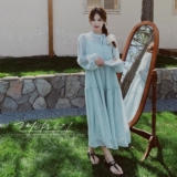 法式茶歇蓝色吊带裙女夏季2025新款气质度假风优雅超仙，女装连衣裙，2C137
