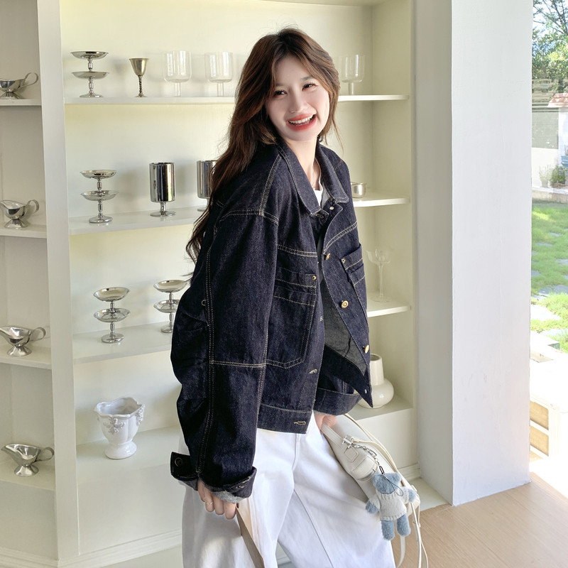 韩系气质牛仔外套女2025秋新款今年流行超好看小个子休闲百搭夹克,女装短外套,2C215