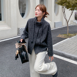 轻熟风灰色羊绒大衣女冬季2025新款短款立领保暖小个子高级感外套，商品下架区，2C215