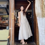 复古碎花绝美法式连衣裙2025新款女初夏小香风超好看高级感背心裙，女装连衣裙，2C166
