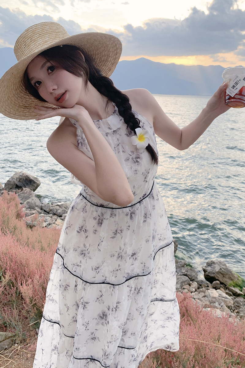 【新款】洋气显瘦挂脖连衣裙088-6626p105k158,女装连衣裙,2C088