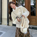韩版洋气短款双面羊毛呢子大衣女2025秋冬季新款显瘦保暖毛呢外套，女装毛呢外套，2C115