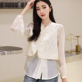 天丝刺绣钉珠长袖秋装新款衬衫2C091-25013p174k279，女装衬衫，2C091