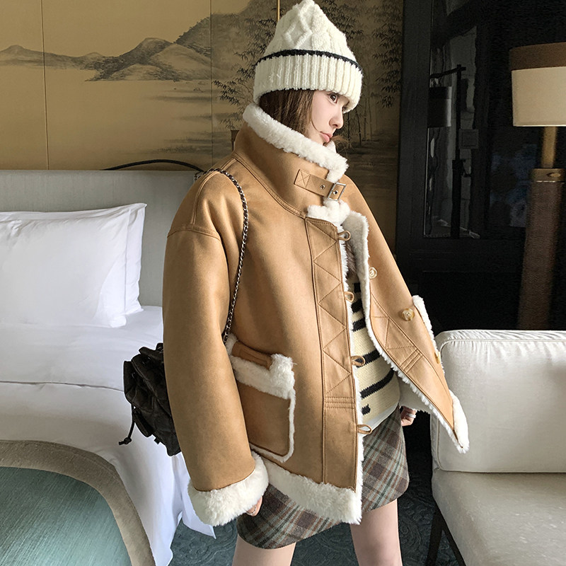 ：冬装新款高级感加厚两面穿皮毛一体外套2C135-6825P215K288,女装皮草,2C135