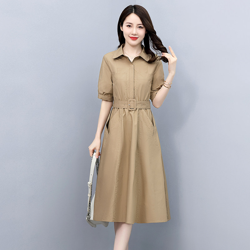 2025夏装新款纯色连衣裙6017-1，女装连衣裙，奕可儿图片