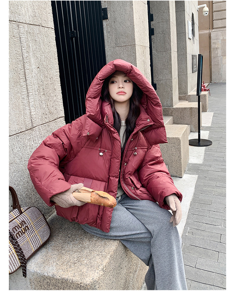 设计师时尚超轻加厚甜美玫粉小个子短款羽绒服外套P285,女装羽绒服,2C291