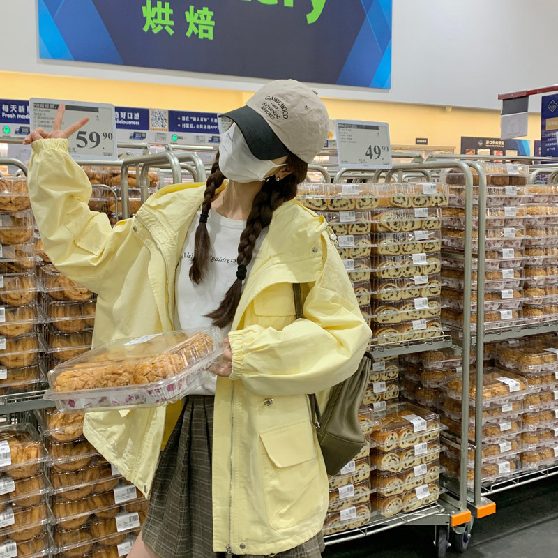 档口现货2025春装女装新款嫩黄色风衣外套8865p140-198图片