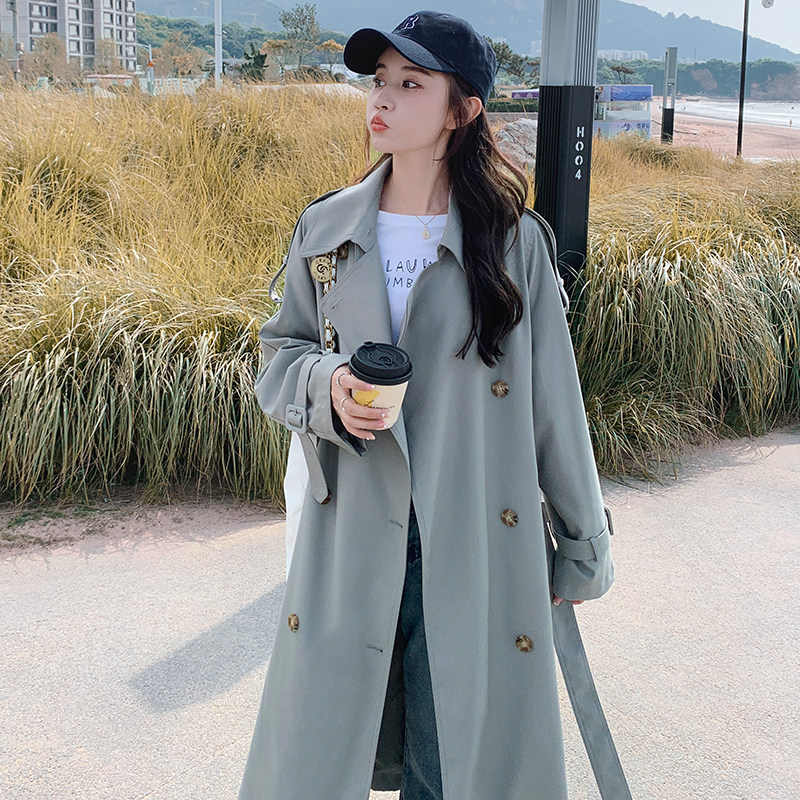 2026秋装新品双排扣中长款通勤风衣2561P165K228,女装风衣,2C103
