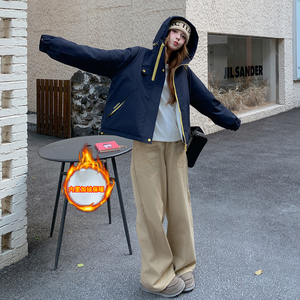 现货！现货！2025冬季新款连帽加绒加厚棉衣棉服女图片