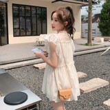 甜美法式飞飞袖短裤两件套女夏季网红炸街爆款小个子减龄天丝套装，女装套装/套裙，2C029