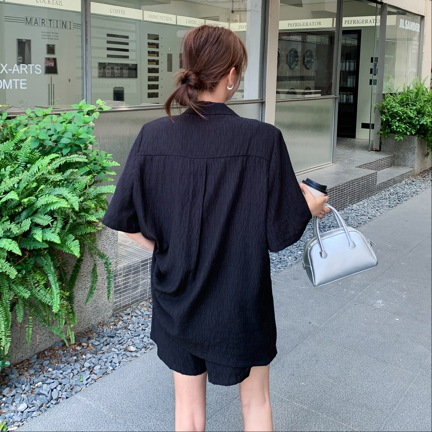 黑色气质轻熟风西装短袖套装女2025夏季新款韩版冷淡系短裤两件套,女装套装/套裙,2C259