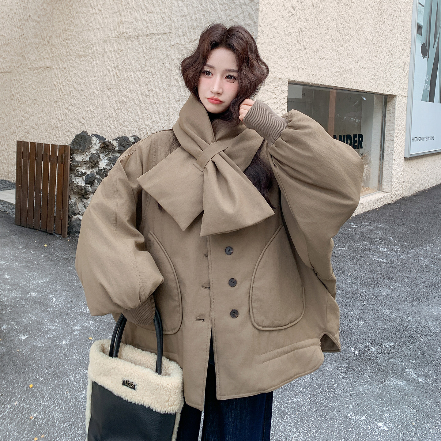 【现货】配围巾高颜值90绒羽绒服2C301-1393-P295-K448,女装羽绒服,2C301