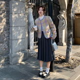 气质感格子小香风羽绒服女秋冬2025新款超火好看高级小众轻薄外套，女装羽绒服，2C057