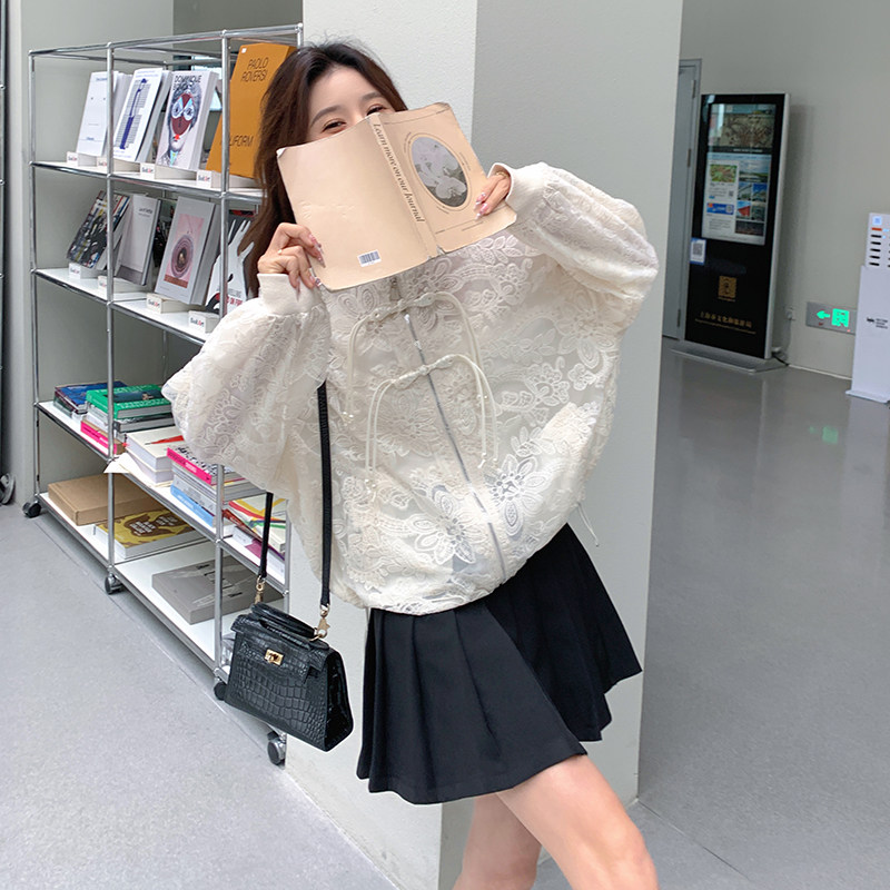 韩系重工镂空蕾丝短外套女春季2025新款时尚设计感小个子休闲上衣,女装短外套,2C129