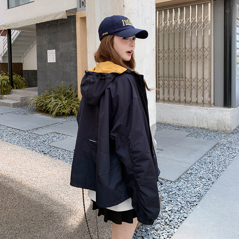 【现货】秋季新款撞色休闲冲锋衣外套2C301-1307-P155-K238,女装短外套,2C301