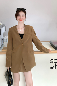 【现货】老钱风卡其西装套装裙088-7736图片