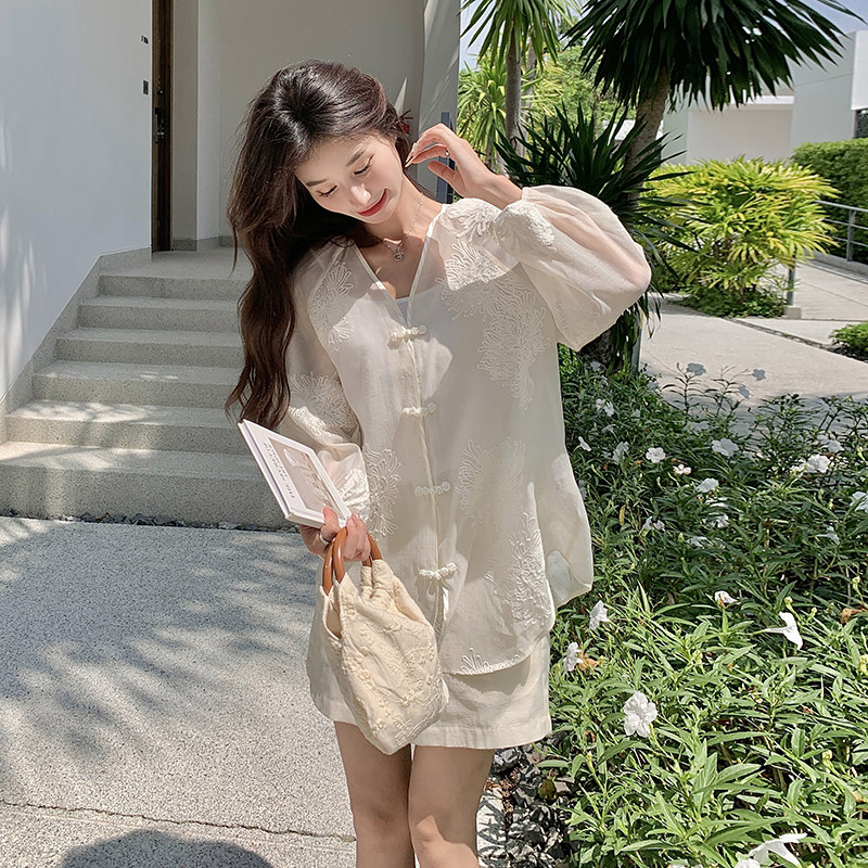 【夏款现货】气质复古刺绣三件套送吊带088-6615p135控188,女装套装/套裙,2C088