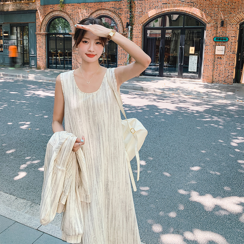 连衣裙连帽外套女2025秋气质慵懒风一整套穿搭松弛感套装两件套裙,女装套装/套裙,2C052