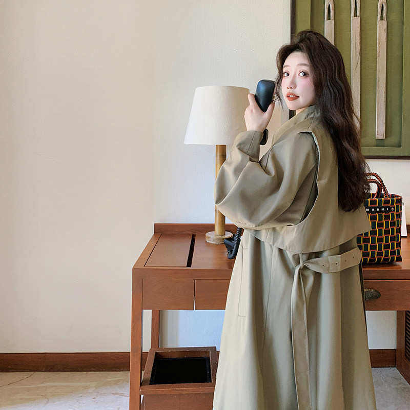 【15天出货】24春新品披肩两件套韩版风衣2401-P195-K255,女装风衣,2C317A