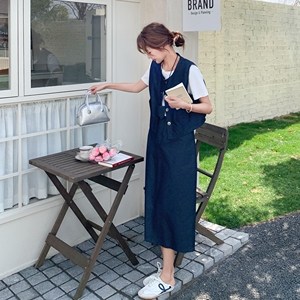 韩版休闲T恤背心套装裙女2025年夏季新款高级感气质半身裙三件套图片