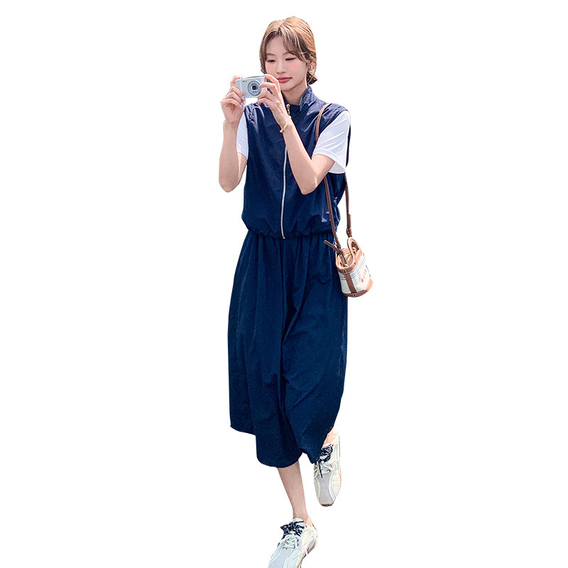 复古蕾丝拼接牛仔套装裙女2025夏新款盐甜系polo上衣半身裙两件套,女装套装/套裙,2D043