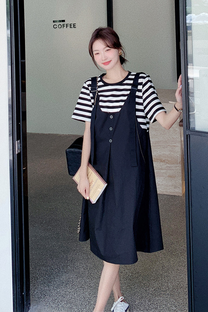 新品假两件连衣裙9098-P115控168,女装连衣裙,2C196