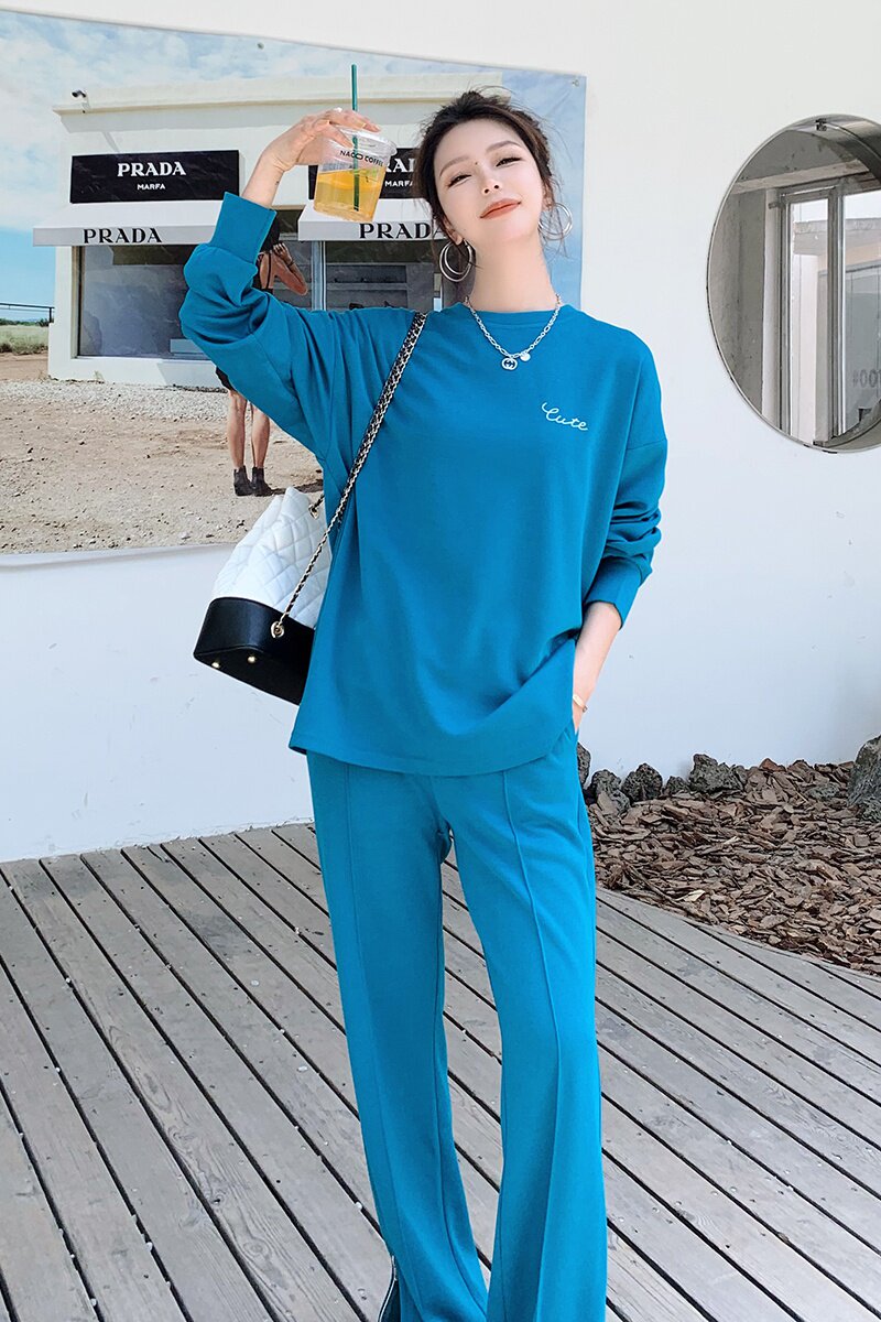 【秋款现货】时尚纯色卫衣套装088-1935p135控198,女装套装/套裙,2C088