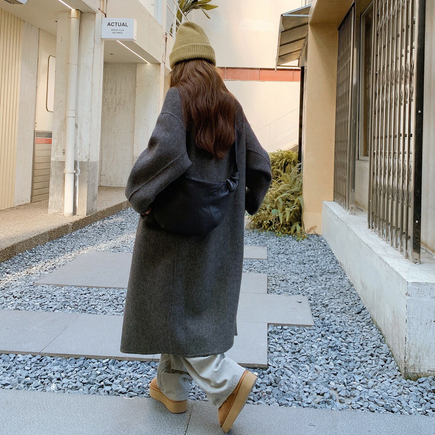 小个子呢子大衣女秋冬2025新款中长款百搭显瘦韩系高级感毛呢外套,女装毛呢外套,2D008