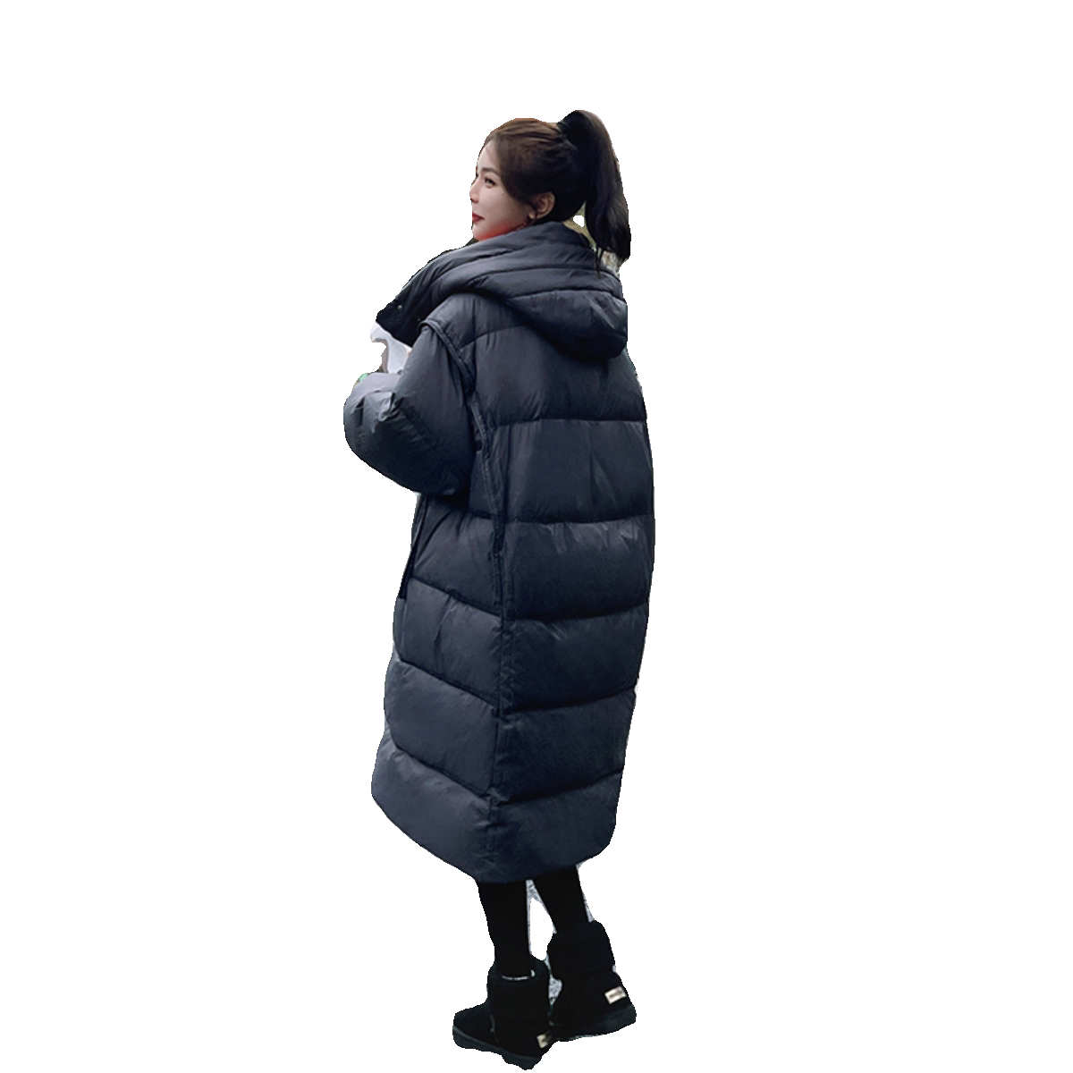 【新款现货】中长款白鸭绒加厚新款撞色羽绒服A18-P265-K388,女装羽绒服,2C177