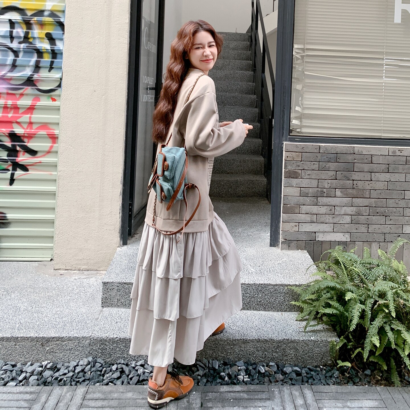假两件拼接卫衣连衣裙女2025秋季新款慵懒风宽松减龄小个子蛋糕裙,女装连衣裙,2C206