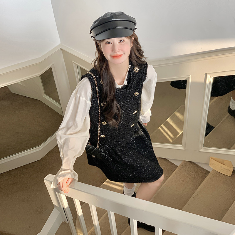 【现货】数据款小香风马甲+裙子套装P145K198,女装套装/套裙,2C088