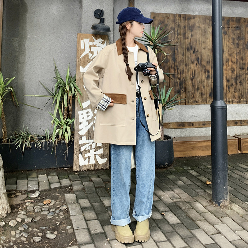 宽松慵懒风小个子韩范风衣女春秋新款今年流行超好看网红爆款外套,女装风衣,2C299