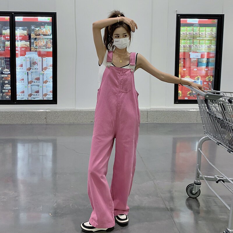 现 货！C037 735 P95 K148 2025夏款树莓色休闲背带裤 （单裤）图片