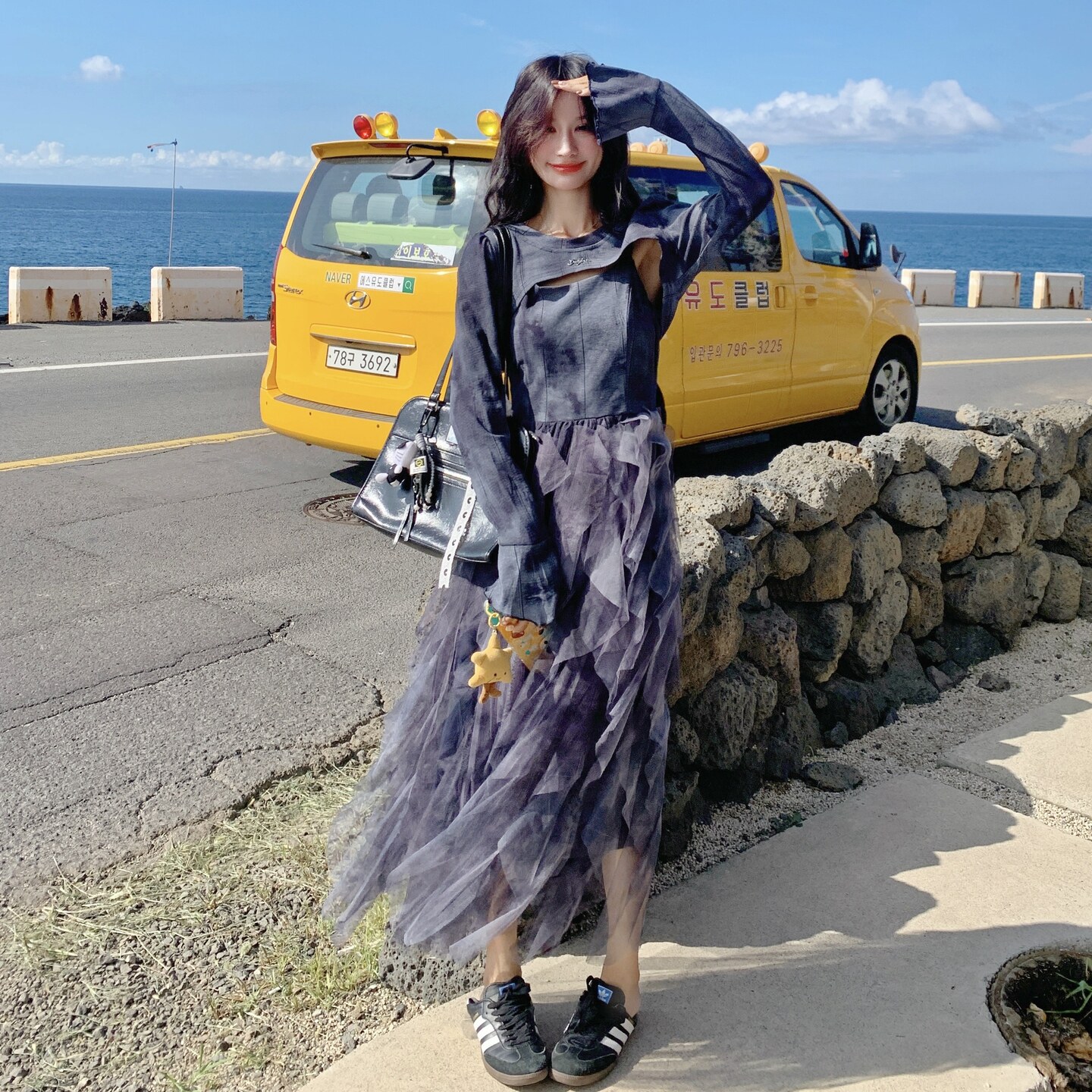 小清新不规则网纱吊带连衣裙套装女春秋2025新款独特超好看长裙子,女装套装/套裙,2C012