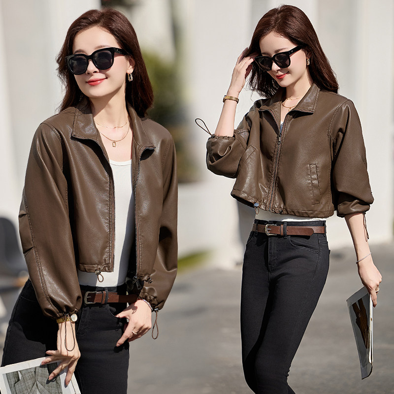 【现货】春装新品皮衣外套女宽松减龄上衣2509-1C115-P115-K178,女装皮衣,吾爱衣