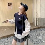 学院风假两件卫衣女2025秋季新款韩版减龄设计感小众宽松长袖上衣，女装卫衣/绒衫，2C012