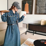 【24春】数据好复古牛仔流苏连衣裙（赠腰带）1003-P145K198，女装连衣裙，2C069