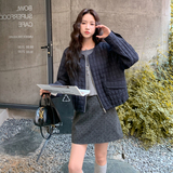 慵懒风休闲圆领外套女2025秋季新款设计感简约百搭小个子短款上衣，女装短外套，2C215