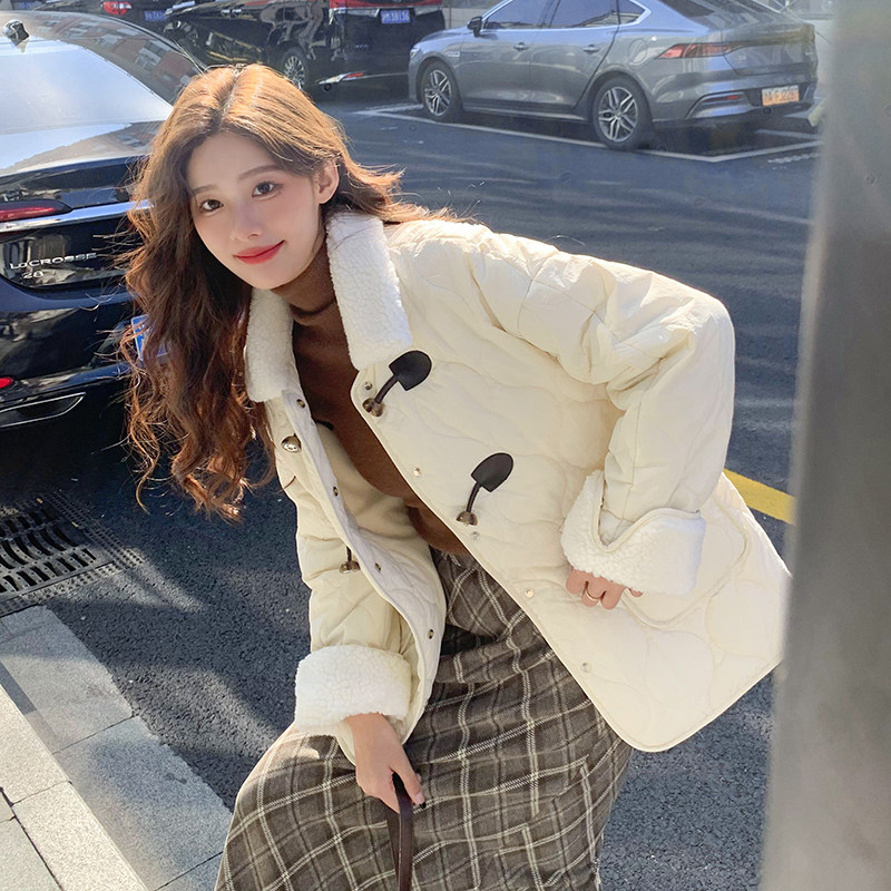 现货主推买家秀羊羔毛领棉服外套女ins冬季2C098-101-P150-K258,女装棉衣/棉服,2C098