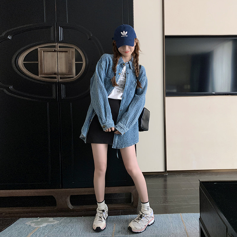 现货款号W1022牛仔衬衫外套P125K178,女装短外套,2D043