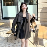 英伦风小个子风衣外套女2025秋季新款港风复古时尚宽松气质大衣潮，女装风衣，2C258