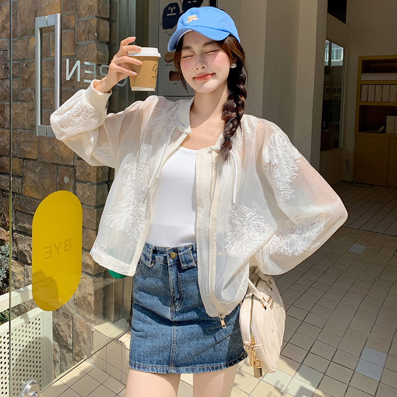 【】新中式风复古刺绣薄款防晒空调服短外套P80K130,女装短外套,2D148