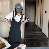 黑色假两件连衣裙7907-P115K168，女装连衣裙，2B080