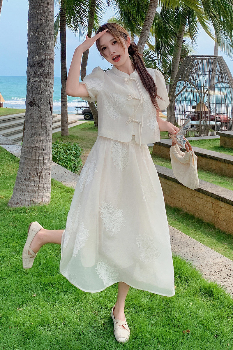 【现货】时尚套装女2025夏新款刺绣两件套裙2C227/2517/P135K188,女装套装/套裙,2C227