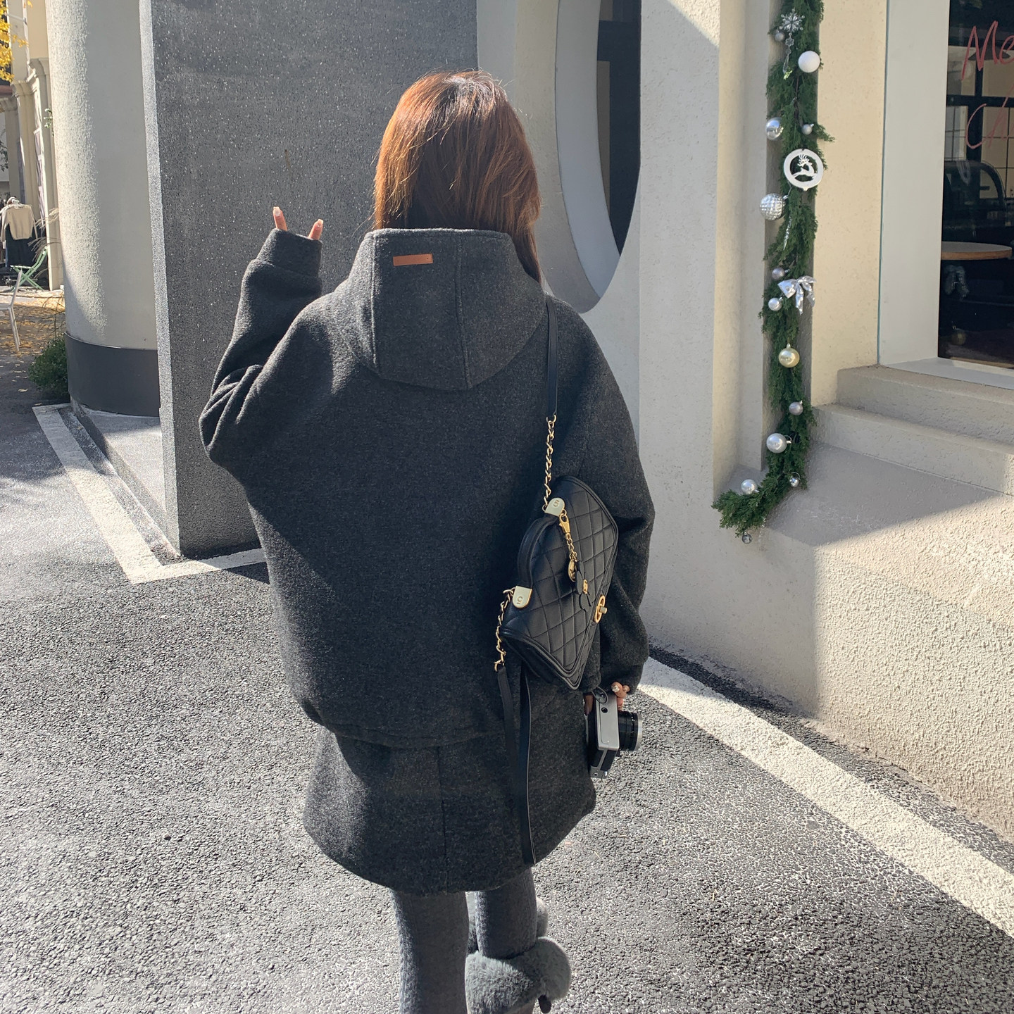 韩系休闲学院风连帽卫衣套装女2026冬休闲加厚保暖半身裙两件套潮,女装套装/套裙,2C166