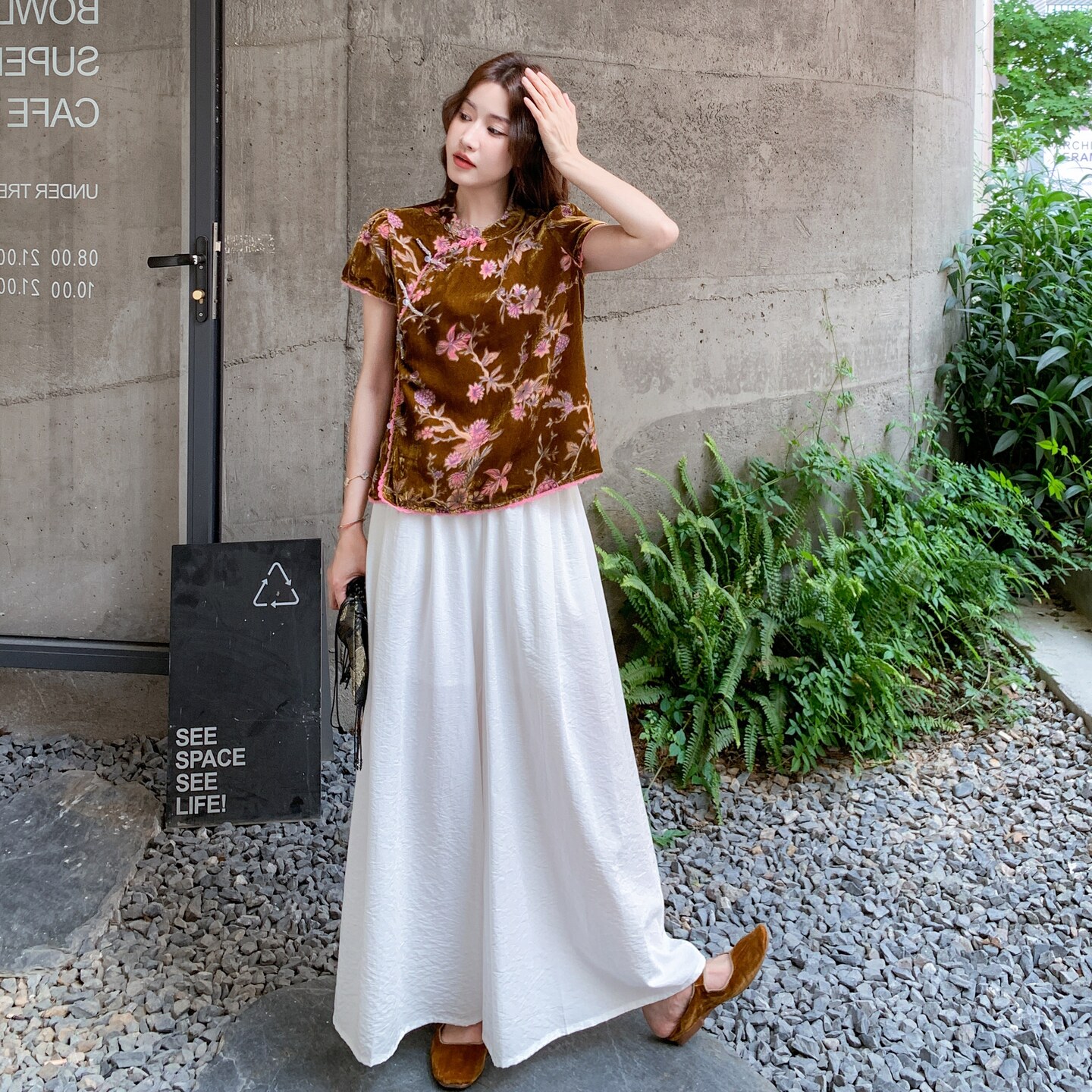 夏季新款金丝绒新中式套装RF2C290-6861#-P175-238,女装套装/套裙,2C290